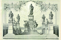 Radierung des Entwurfes für das Lutherdenkmal in Worms