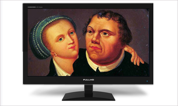 Katharina von Bora und Martin Luther im Fernseher