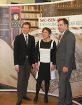 Bundestagsabgeordneter Michael Kretschmer (CDU), EKD-Botschafterin Margot Käßman