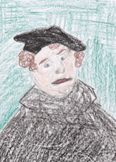 Martin Luther in einer Zeichnung von Hannah Köhler