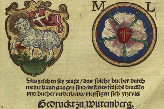 Lutherrose - Erster Copyright-Vermerk in einem gedruckten Buch