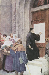 Gemälde vom Thesenanschlag Martin Luthers von Hugo Vogel