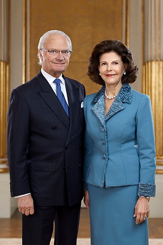 Carl XVI Gustaf von Schweden mit Frau Silvia